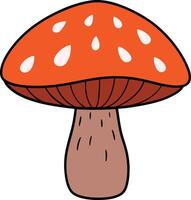 Red and White Spotted Mushroom vector