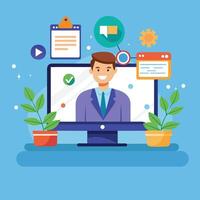 Customer support flat design illustration vector