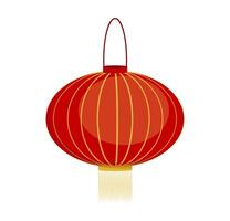 Chinese New Year red paper lantern isolated on white background. Element for design of card, banner, scrapbooking, sticker. vector