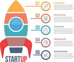 StartUp infographics with five steps vector