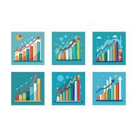 Stylish bar graph with upward trend for modern graphics vector