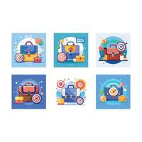 Stylish briefcase with a target design, perfect for digital graphics projects vector