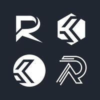 Set of letter KR design idea with modern concept vector