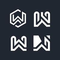 Set of letter W design idea with modern concept vector