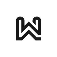 Letter w with modern creative simple design vector