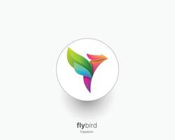 Abstract colorful bird logo gradient vector