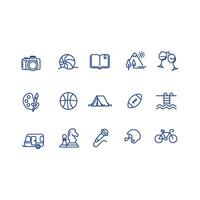 set of hobbies icon vector
