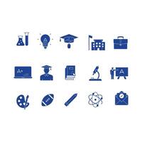 education and learning icons set vector