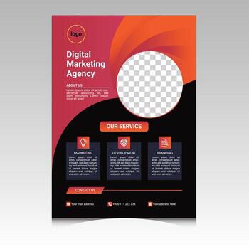 Flayer Template Design Red Color vector