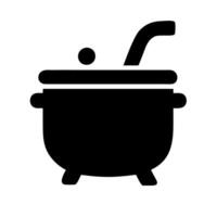 Bubbling Cauldron Glyph Icon vector