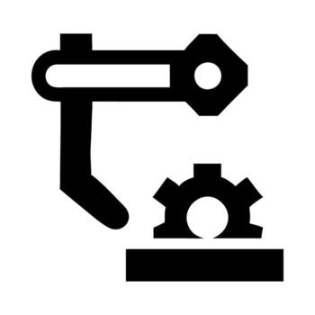 Icon representing automation and robotics technology. vector