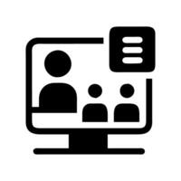 Virtual classroom icon for online education vector