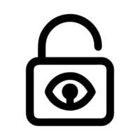 Icon of a privacy lock symbolizing secure data and privacy. vector