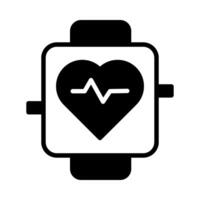 Icon representing health and wellness with a heart rate monitor. vector