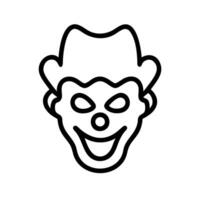 Psychopathic Clown Outline Icon vector