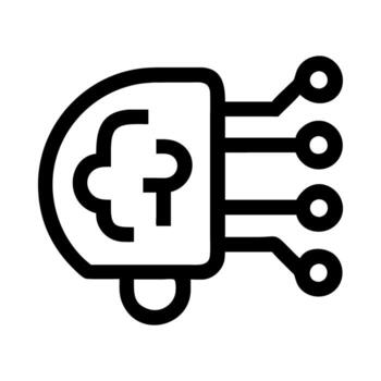 Icon symbolizing artificial intelligence and data processing. vector