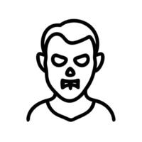 Zombie Outline Icon vector