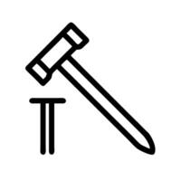 Hammer and nails icon for construction and DIY projects vector