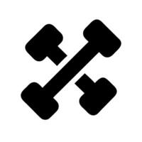Dumbbell icon representing weightlifting and strength training vector