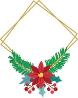 Christmas frame with Christmas tree branches and Christmas ornaments vector