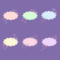 Cute bubble speech and some decoration with pastel color vector