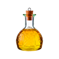 a bottle of oil with a brown cork on it. with a nob png