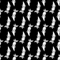 Seamless pattern with fun carrots. A pattern featuring contoured carrots.black background vector