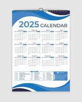 Calendar template 2025 set. Color english square calender collection vector
