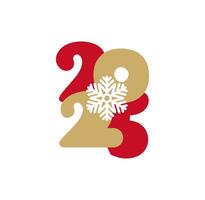 number text 2025 with fir snowflake vector