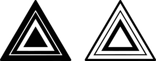Two Black Triangles with White Inner Lines vector