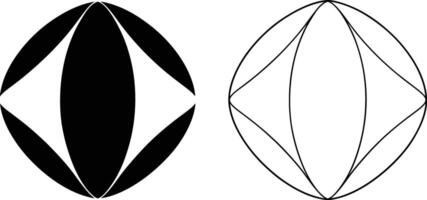 Geometric Shapes Black White Circular Design vector