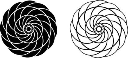 Black And White Spiral Geometric Design vector