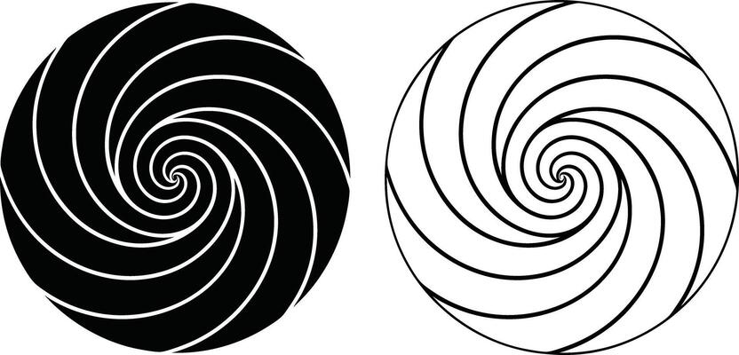 Black And White Circular Spiral Geometric Design