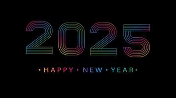 Greeting Card Design 2025 Happy New Year Numbers vector