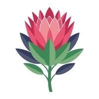 A flower with leaves and a stem vector