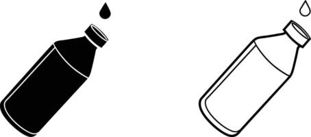 Droplet Falling from Bottle Outline Design vector
