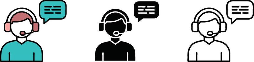 Customer Service Icon Set With Speech Bubbles vector