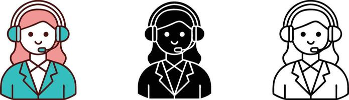 Customer Service Representative Icon Set vector