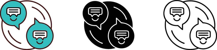 Three Interconnected Speech Bubbles Symbol vector