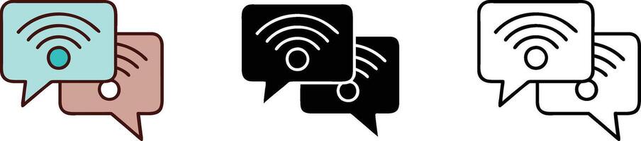 Wireless Network Connection Chat Bubbles Icon vector