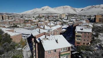 aerial view house panorama in Armenia video