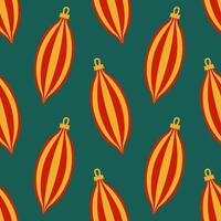 Colorful ornamental decorations in a repeating pattern against a green background vector