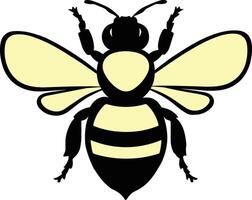 Wasp flat line icon. Black silhouette of an insect Isolated on a white background vector