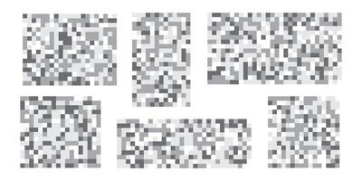 Set of Pixel censored shapes. Prohibited Content. Censorship rectangle isolated on a white background. Blured grey rectangles. illustration vector