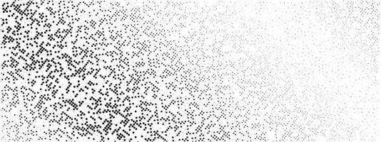Black Noise Texture On White Background. Dotted Futuristic Backdrop. Halftone Comic Grunge Pattern. Irregular Grain Overlay Bg. vector