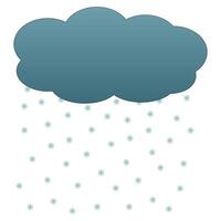 A minimalistic illustration of a snow cloud releasing delicate snowflakes. Ideal for winter, holiday designs, and seasonal graphics. vector