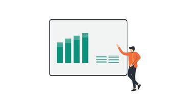 People screen dashboard data statistic analytics animation, Infographic report business video