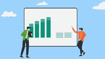 People screen dashboard data statistic analytics animation, Infographic report business video