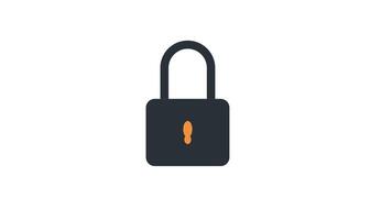 animation lock security key protection pop up with alpha channel video
