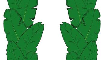 African tropical leaf frame vertical seamless border pattern. background in graphic. Paradise vertical border template with lush tropic thickets vector